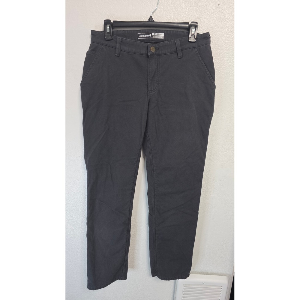 Carhartt Relaxed Fit Fleece Lined Utility Pants Womens 4 Short Black Excellent